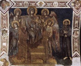 Thronende Maria mit Kind, Heiligen Franziskus und Four Angels Thronende Maria mit Kind, Heiligen Franziskus und Four Angels