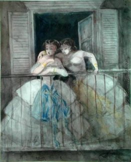 Mädchen auf dem Balkon Mädchen auf dem Balkon