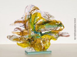 Ein Paar von Gans - farbenfrohe Skulptur - abstrakte Glaskunst i Ein Paar von Gans - farbenfrohe Skulptur - abstrakte Glaskunst i