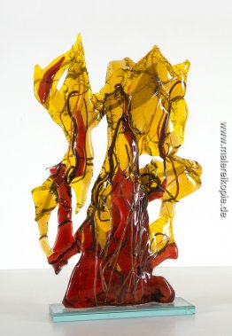Goldener Herbst - Glas-Fusing-Skulptur Goldener Herbst - Glas-Fusing-Skulptur