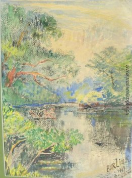 Long Island, Sommer-Landschaft mit einem Fluss Long Island, Sommer-Landschaft mit einem Fluss