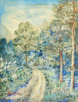 Landschaft mit blauem Berg Landschaft mit blauem Berg