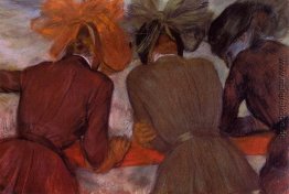 Frauen lehnt an einem Geländer Frauen lehnt an einem Geländer