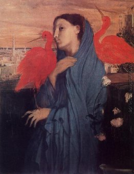 Frau auf einer Terrasse (junge Frau und Ibis) Frau auf einer Terrasse (junge Frau und Ibis)