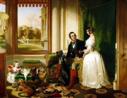 Königin Victoria und Prinz Albert zu Hause auf Schloss Windsor i Königin Victoria und Prinz Albert zu Hause auf Schloss Windsor i