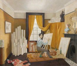 Edward Bawden der Arbeit in seinem Studio Edward Bawden der Arbeit in seinem Studio
