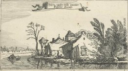 Bauernhaus mit Taubenschlag auf einem Fluss Bauernhaus mit Taubenschlag auf einem Fluss