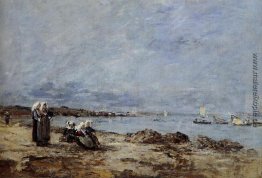 Plougastel, Frauen Warten auf die Fähre Plougastel, Frauen Warten auf die Fähre