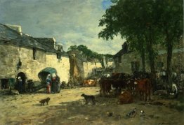 Viehmarkt am Daoulas, Bretagne Viehmarkt am Daoulas, Bretagne