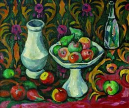 Stillleben mit Flasche, Krug und Frucht Stillleben mit Flasche, Krug und Frucht