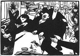 Die Schlägerei in der Szene oder Café Die Schlägerei in der Szene oder Café