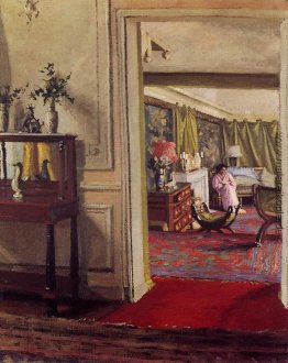 Interieur mit Frau im Rosa Interieur mit Frau im Rosa