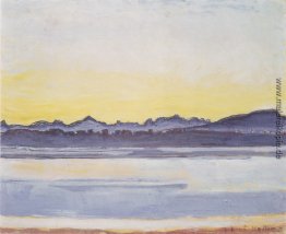 Genfersee mit Mont Blanc vor Sonnenaufgang Genfersee mit Mont Blanc vor Sonnenaufgang