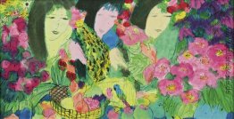 Drei Frauen, Vögel und Frucht Drei Frauen, Vögel und Frucht