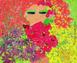 Mädchen mit dem orange Haar und Blumen Mädchen mit dem orange Haar und Blumen