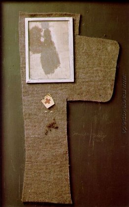 Halbierte Felt Kreuz mit Staubbild "Magda" Halbierte Felt Kreuz mit Staubbild "Magda"