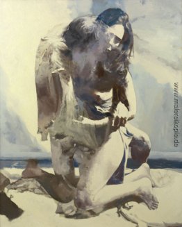Frau und Mann durch das Meer Frau und Mann durch das Meer