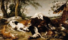 Hounds Bringing hinunter eine Boar Hounds Bringing hinunter eine Boar