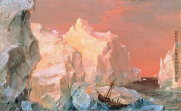 Eisberge und Wrack im Sonnenuntergang Eisberge und Wrack im Sonnenuntergang