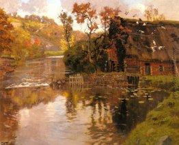 Cottage durch einen Strom Cottage durch einen Strom