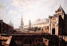 Blick auf Nikolskaya Turm und Tore der Moskauer Kreml und der Gr Blick auf Nikolskaya Turm und Tore der Moskauer Kreml und der Gr