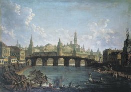 Ansicht des Kremls und der Kamenny Brücke in Moskau Ansicht des Kremls und der Kamenny Brücke in Moskau