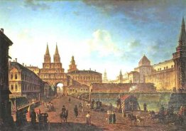 Mit Blick auf das Voskresensky und Nikolski Gates und der Neglin Mit Blick auf das Voskresensky und Nikolski Gates und der Neglin