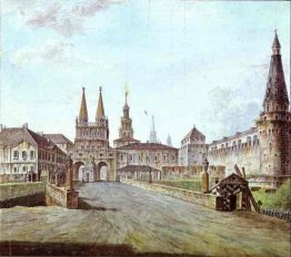 Ansicht von Moskau in der Nähe der Iversky Tor des Kreml Ansicht von Moskau in der Nähe der Iversky Tor des Kreml