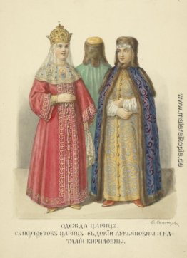 Kleidung der Königinnen. Mit Porträts von Königinnen Evdokia Luk Kleidung der Königinnen. Mit Porträts von Königinnen Evdokia Luk