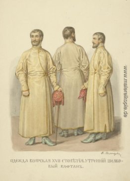 Mobleman Kleidung aus dem XVII Jahrhundert. Morgen Seiden Kaftan Mobleman Kleidung aus dem XVII Jahrhundert. Morgen Seiden Kaftan