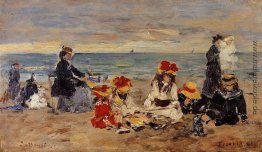 Frauen, die Garnelen in Kerhor Frauen, die Garnelen in Kerhor