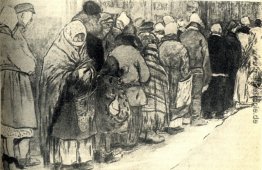 In der Warteschlange für Brot. Erster Weltkrieg. In der Warteschlange für Brot. Erster Weltkrieg.