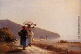 Zwei Frau im Chat durch das Meer, St. Thomas Zwei Frau im Chat durch das Meer, St. Thomas