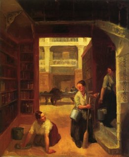 Putzfrau, Astor-Bibliothek Putzfrau, Astor-Bibliothek