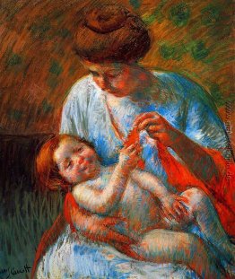 Baby liegt auf dem Schoß seiner Mutter, bis zu einen Schal halte Baby liegt auf dem Schoß seiner Mutter, bis zu einen Schal halte