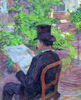 Wünschen Dehau Lesen einer Zeitung in den Garten Wünschen Dehau Lesen einer Zeitung in den Garten