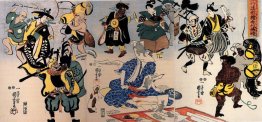 Otsu-e Gemälde zum Leben erwachen Triptychon Otsu-e Gemälde zum Leben erwachen Triptychon