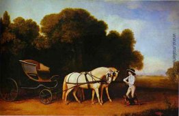 Park Phaeton mit einem Paar Creme Pontes in Charge eines Stable Park Phaeton mit einem Paar Creme Pontes in Charge eines Stable
