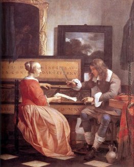 Ein Mann und eine Frau durch einen Virginal Sitz Ein Mann und eine Frau durch einen Virginal Sitz