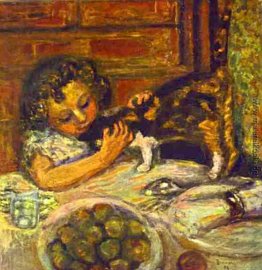 Kleines Mädchen mit einer Katze Kleines Mädchen mit einer Katze