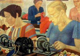 Udarnitzi (Rekord aufstellen Workers) in der Factory Krasnaya Za Udarnitzi (Rekord aufstellen Workers) in der Factory Krasnaya Za