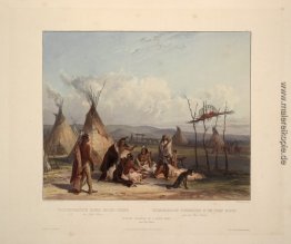 Funeral Gerüst eines Sioux Häuptling in der Nähe von Fort Pierre Funeral Gerüst eines Sioux Häuptling in der Nähe von Fort Pierre