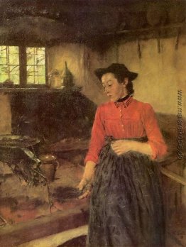 Mädchen am Herd Mädchen am Herd