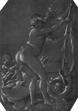 Stehend Hexe mit Monster Stehend Hexe mit Monster