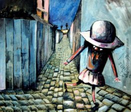 Schulmädchen in der Lane Schulmädchen in der Lane