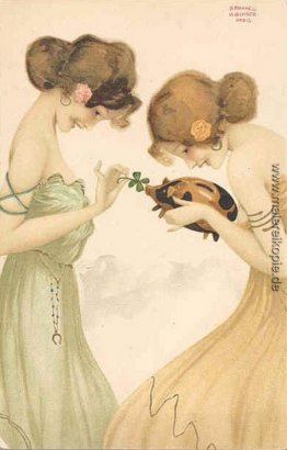 Mädchen mit Glücksbringer Mädchen mit Glücksbringer