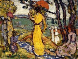 Dame im gelben Kleid im Park (auch als A Dame im Gelb im Park be Dame im gelben Kleid im Park (auch als A Dame im Gelb im Park be