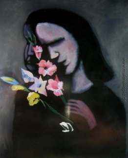 Frau mit Gladiolen Frau mit Gladiolen