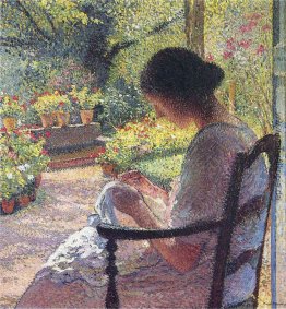 A Woman Sewing A Woman Sewing