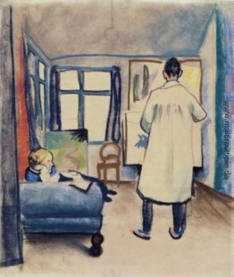 Franz Marc und Maria im Studio Franz Marc und Maria im Studio